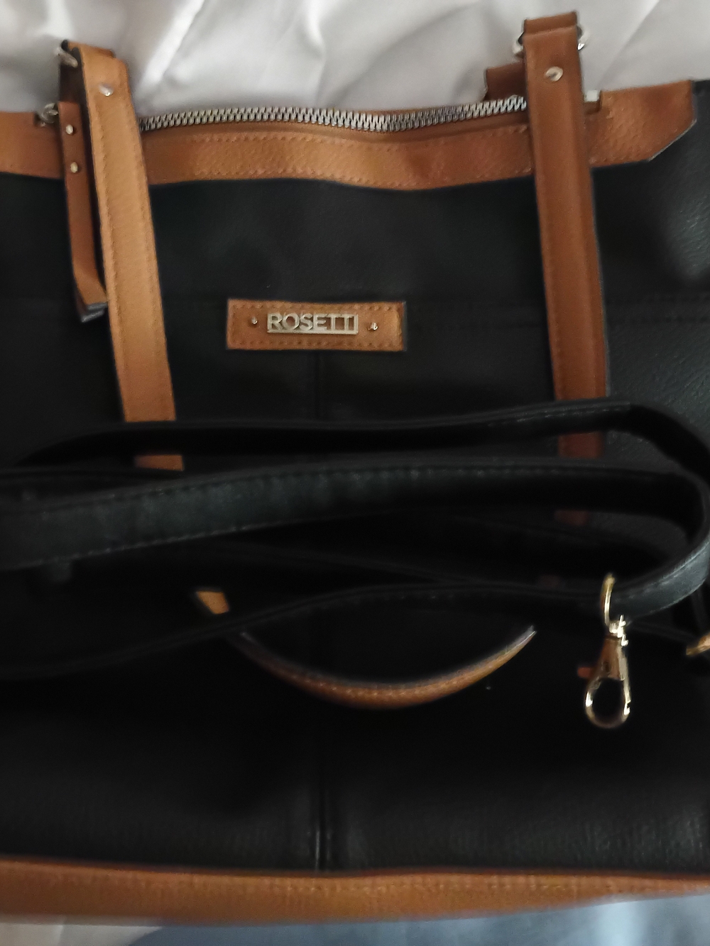 Rosetti Black and Tan Shoulder Bag